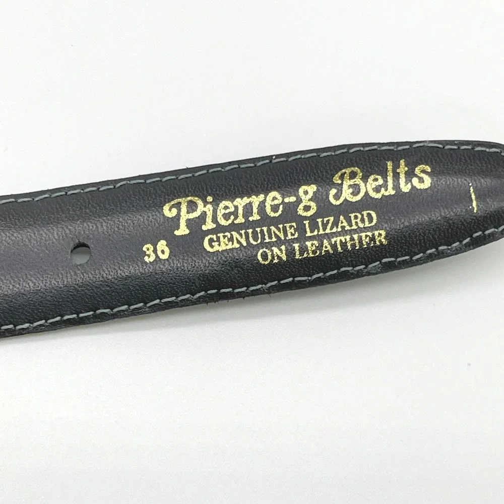 Vintage Pierre-g Lizard Skin Belt Size 36 Exotic Quiet Luxury Preppy Heritage